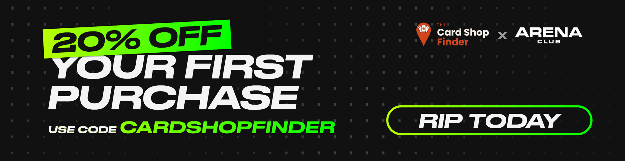 Get 20% off your first purchase at Arena Club with code CARDSHOPFINDER