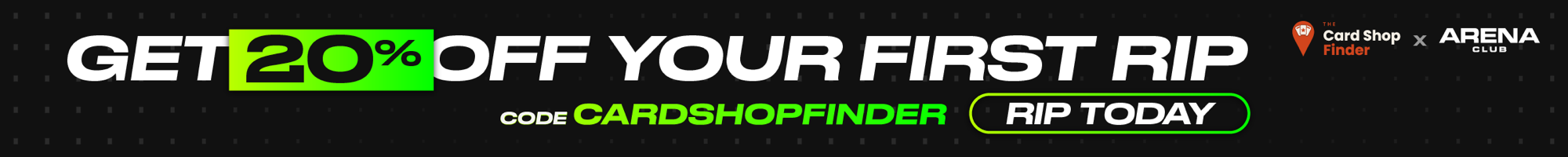 Get 20% off your first rip at Arena Club with code CARDSHOPFINDER