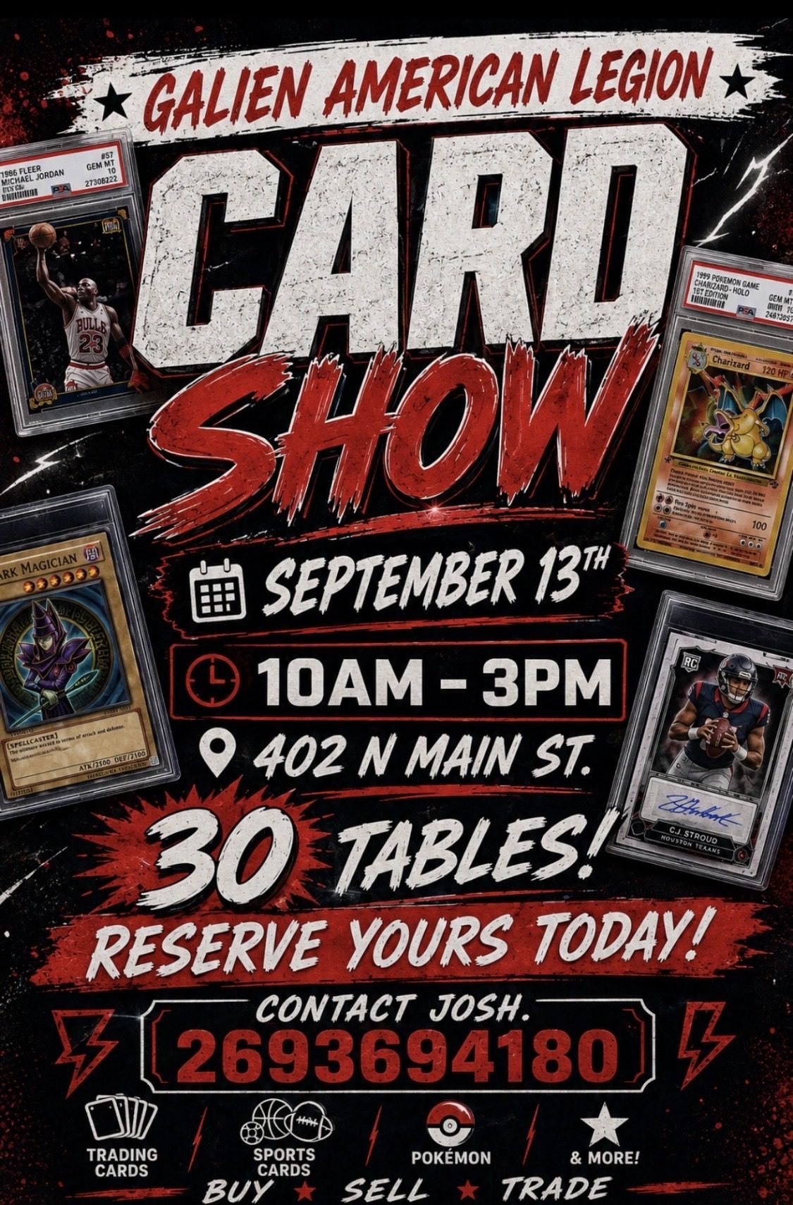 Flyer for Hawkins Bros SW MI Card Show