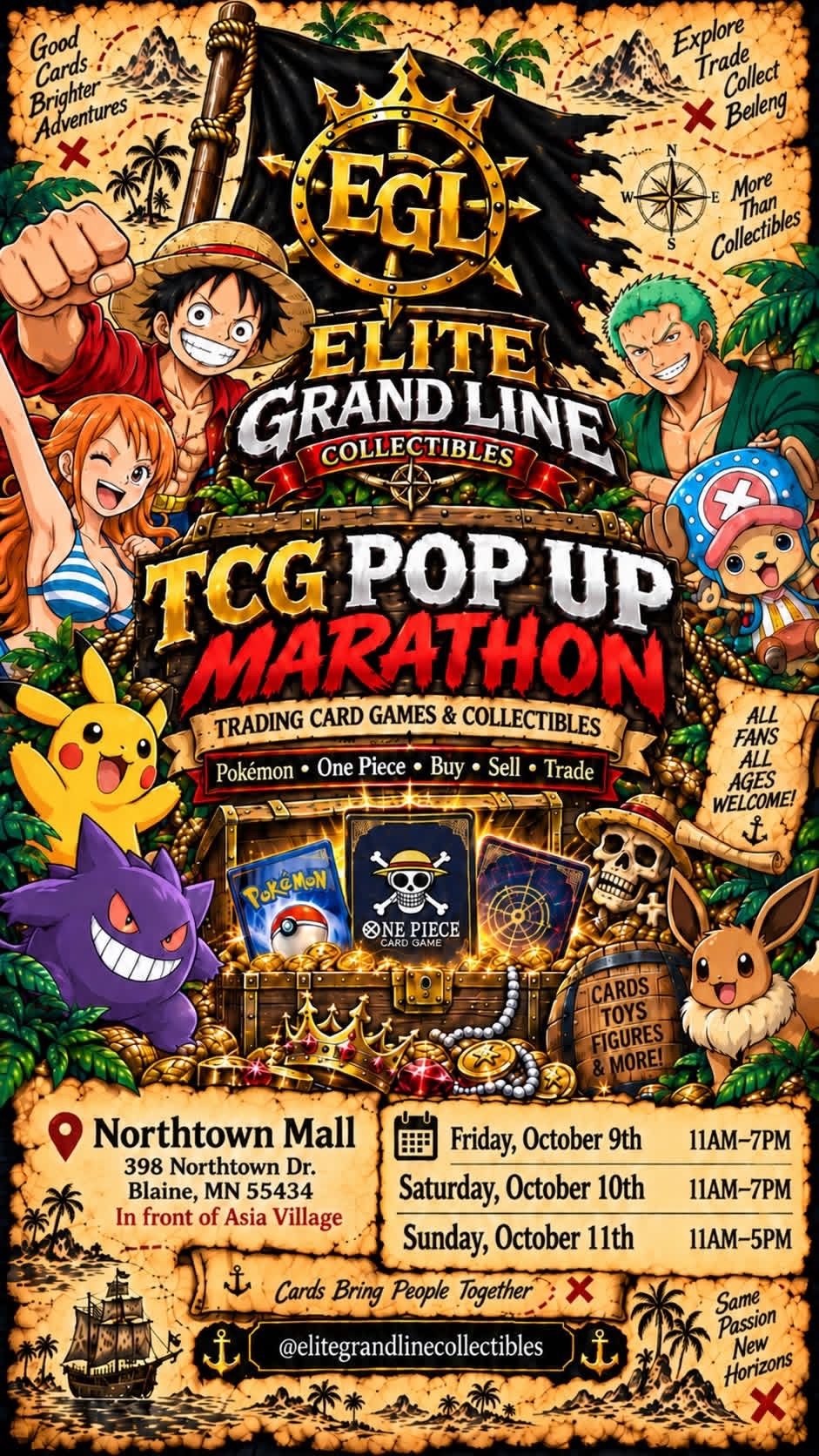 Flyer for EGL - Elite Grand Line Collectibles Pop Up