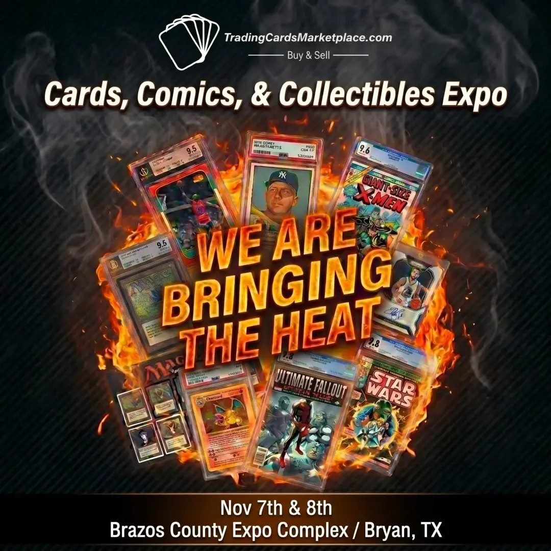 Flyer for TradingCardsMarketplace.com Cards, Comics, & Collectibles Expo