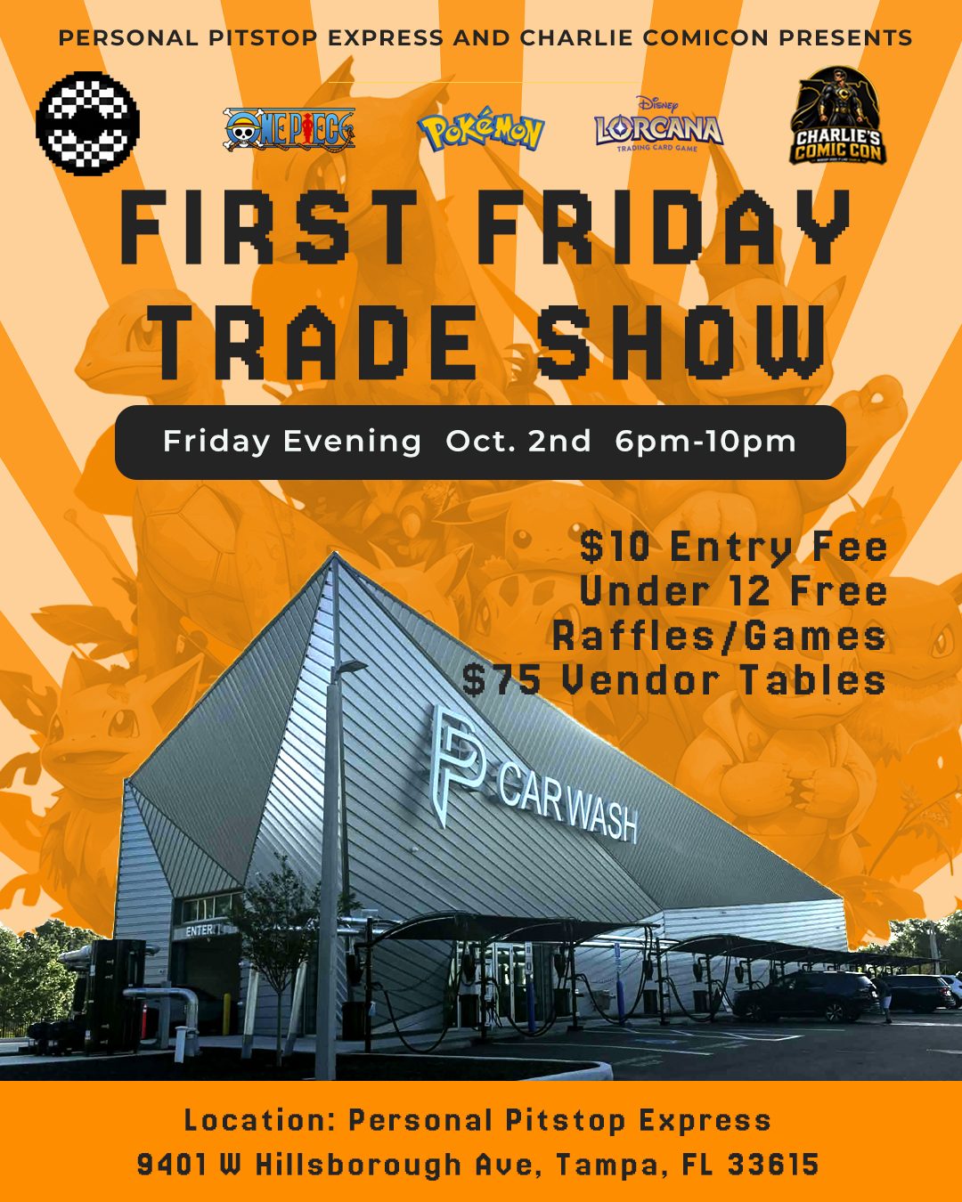 Flyer for First Friday Trade Show - Personal Pitstop Express Tampa Florida