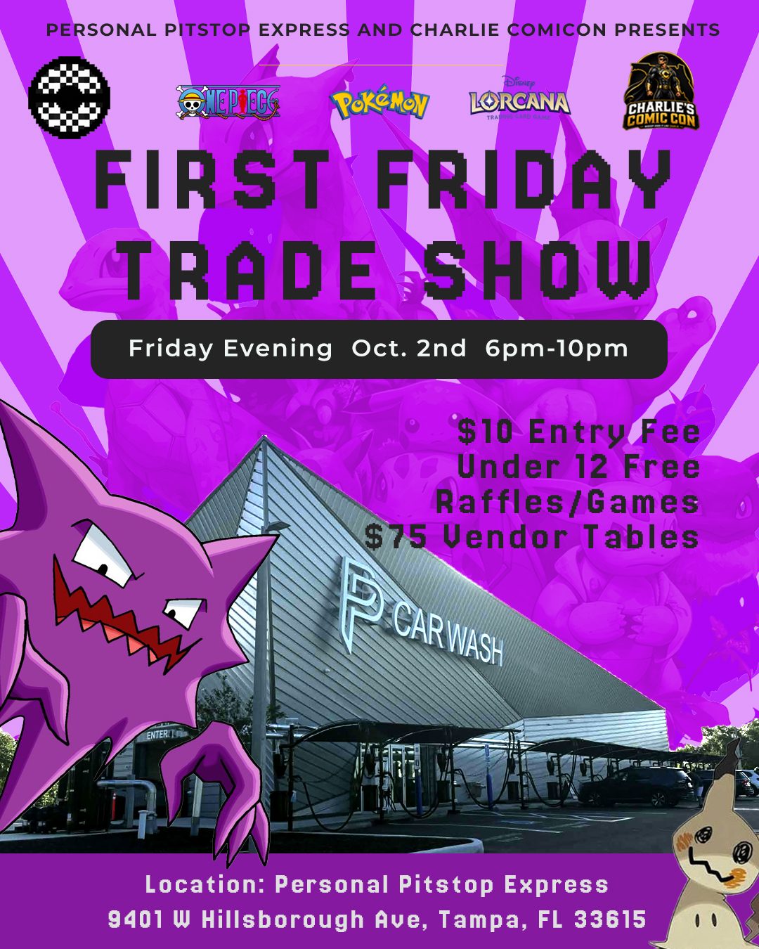 Flyer for First Friday Trade Show - Personal Pitstop Express Tampa Florida