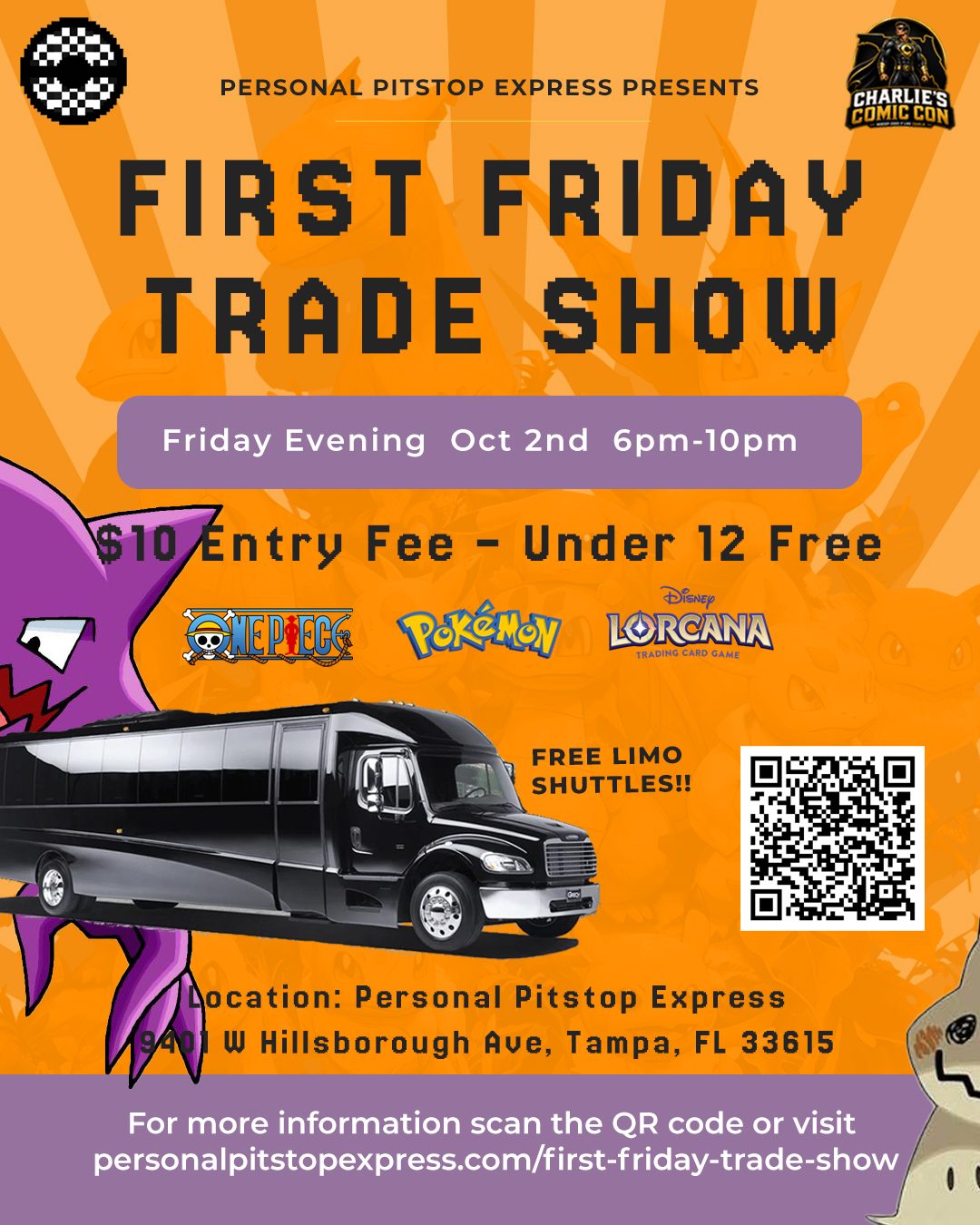 Flyer for First Friday Trade Show - Personal Pitstop Express Tampa Florida