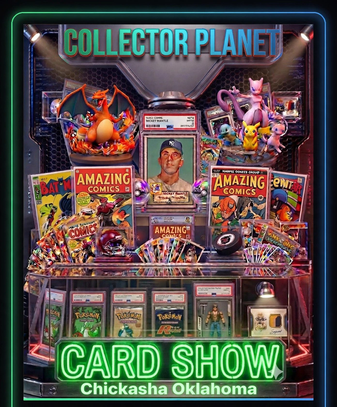 Flyer for Collector Planet Card Show-Chickasha