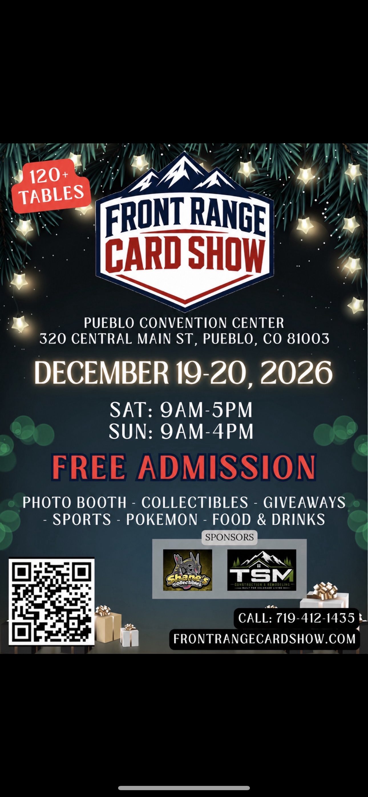 Flyer for Front Range Card Show