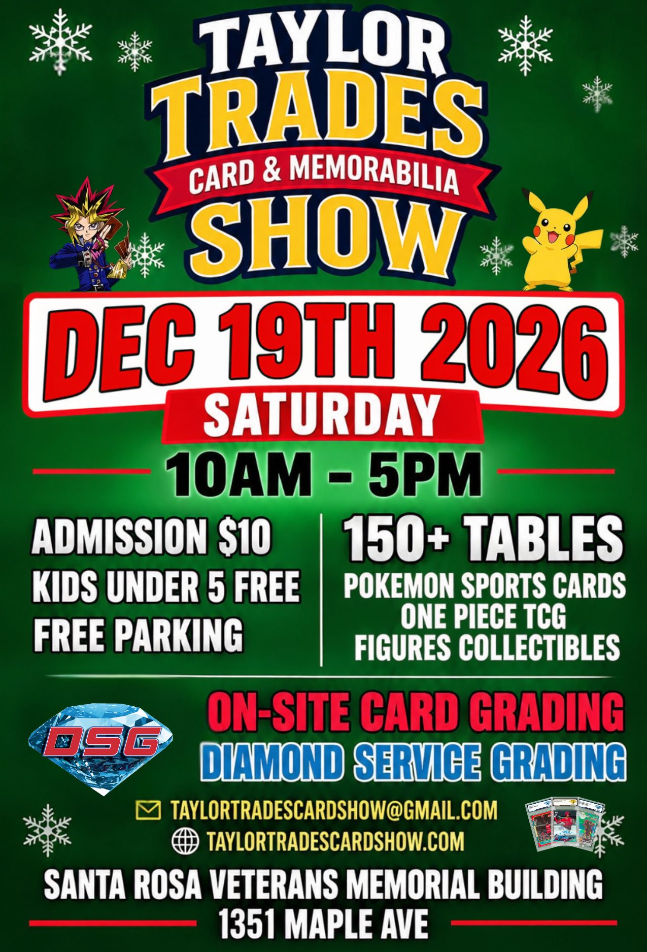 Flyer for Taylor Trades Card & Memorabilia Show