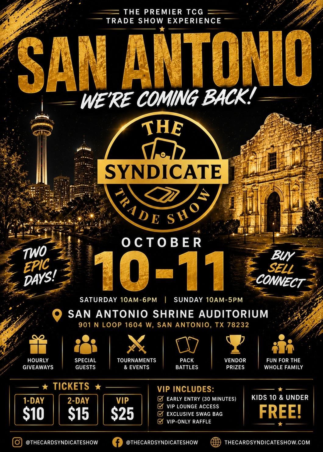 Flyer for The Syndicate Trade Show - San Antonio