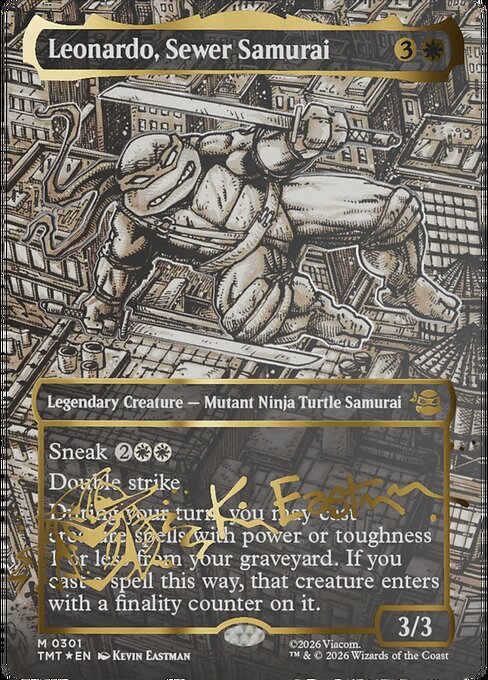 Leonardo, Sewer Samurai (Borderless) (Gold-Stamped Signature)