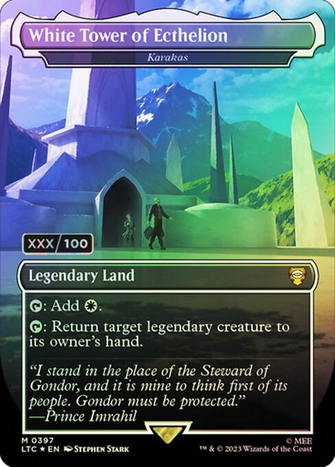 White Tower of Ecthelion - Karakas (Borderless) (Serial Numbered)
