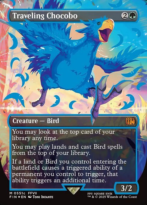 Traveling Chocobo (Borderless) (Neon Ink Blue)